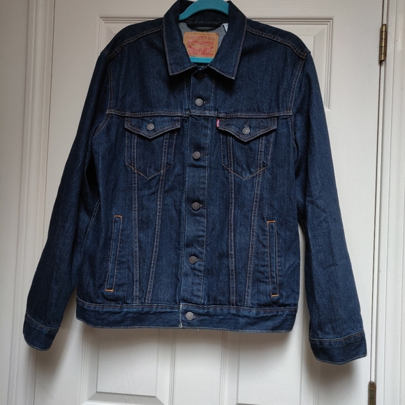 levi's dark wash denim jacket